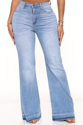 Best Of Luck Stretch Flare Jeans - Light Blue Wash Ins Street